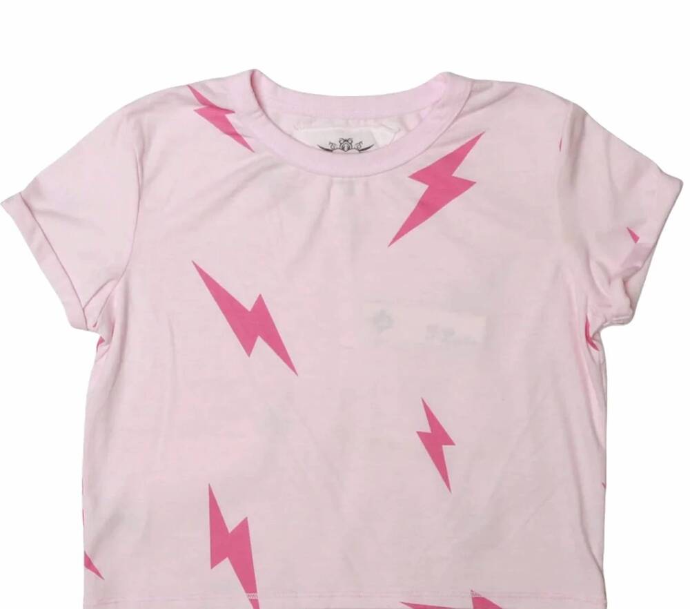 NEW T2LOVE kids' short sleeve roll sleeve top in pink